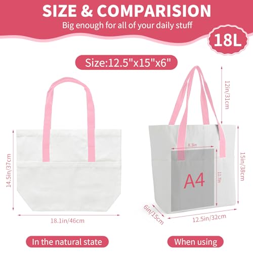 49% Off Large Canvas Tote Bag with Pockets - Use Code - Image 6