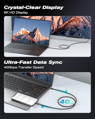 30% Off Thunderbolt 4 Cable 3.3ft USB-C 240W Fast Charging - Image 6