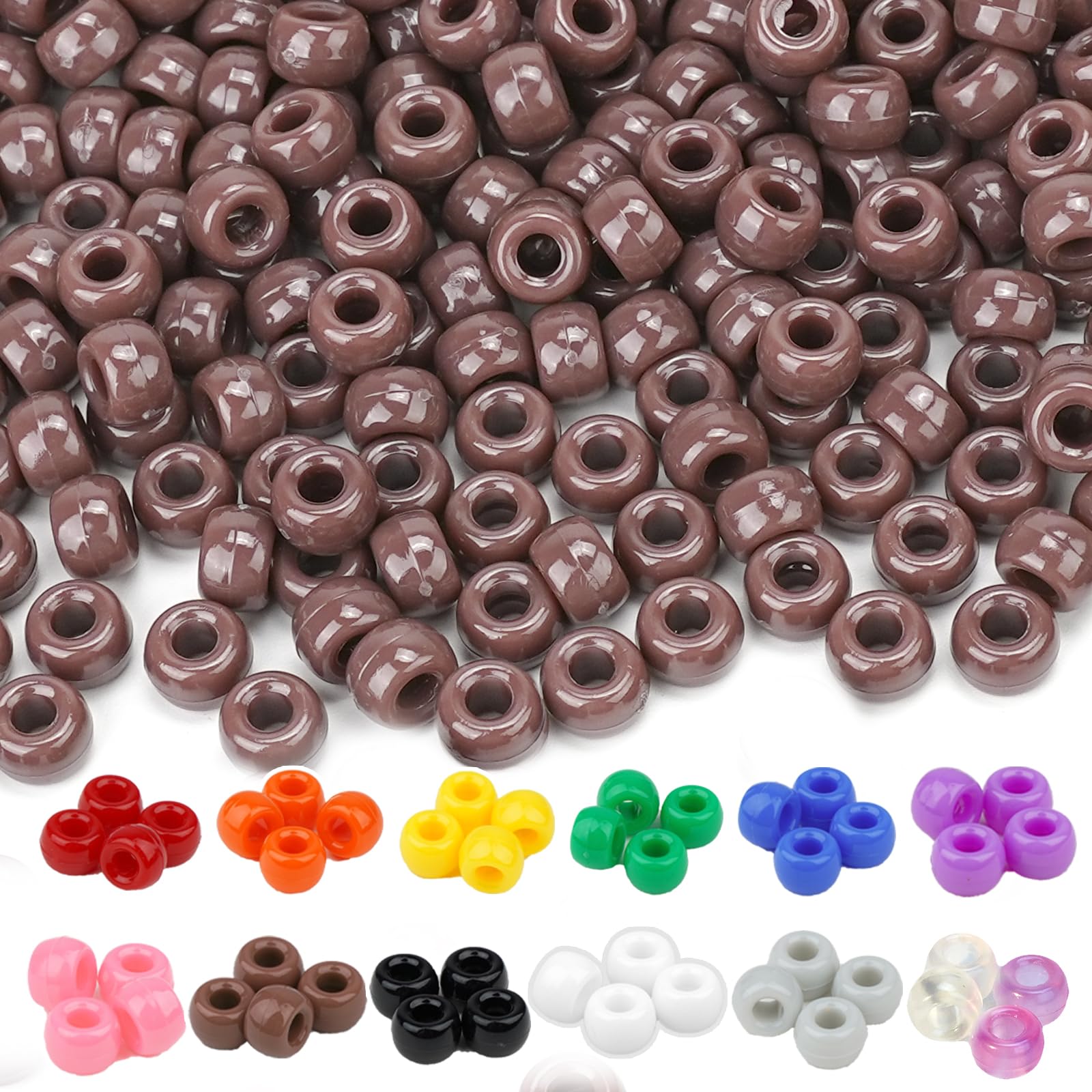 1000 Brown Pony Beads Bulk for DIY Crafts - Under $7