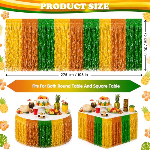 Save on 2-Pack Hawaiian Table Skirts for Luau Party - Image 3