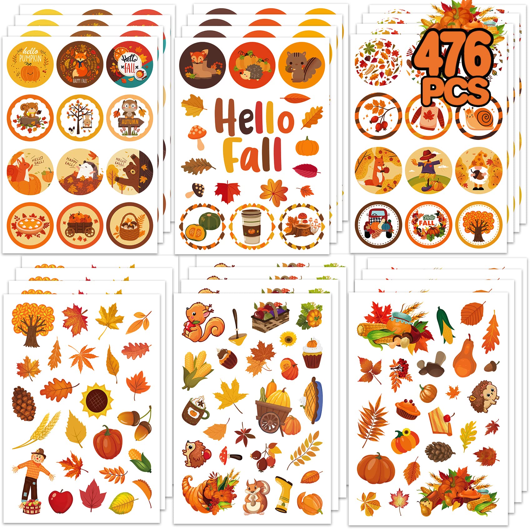 48WDDJZ2: $2.99 for 24 Sheets Fall Stickers for Kids