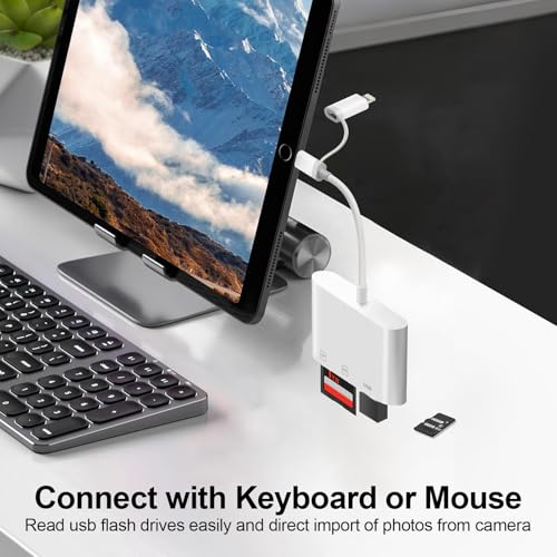 SD Card Reader for iPhone, iPad, Mac with Dual USB C & Lightning - Image 7