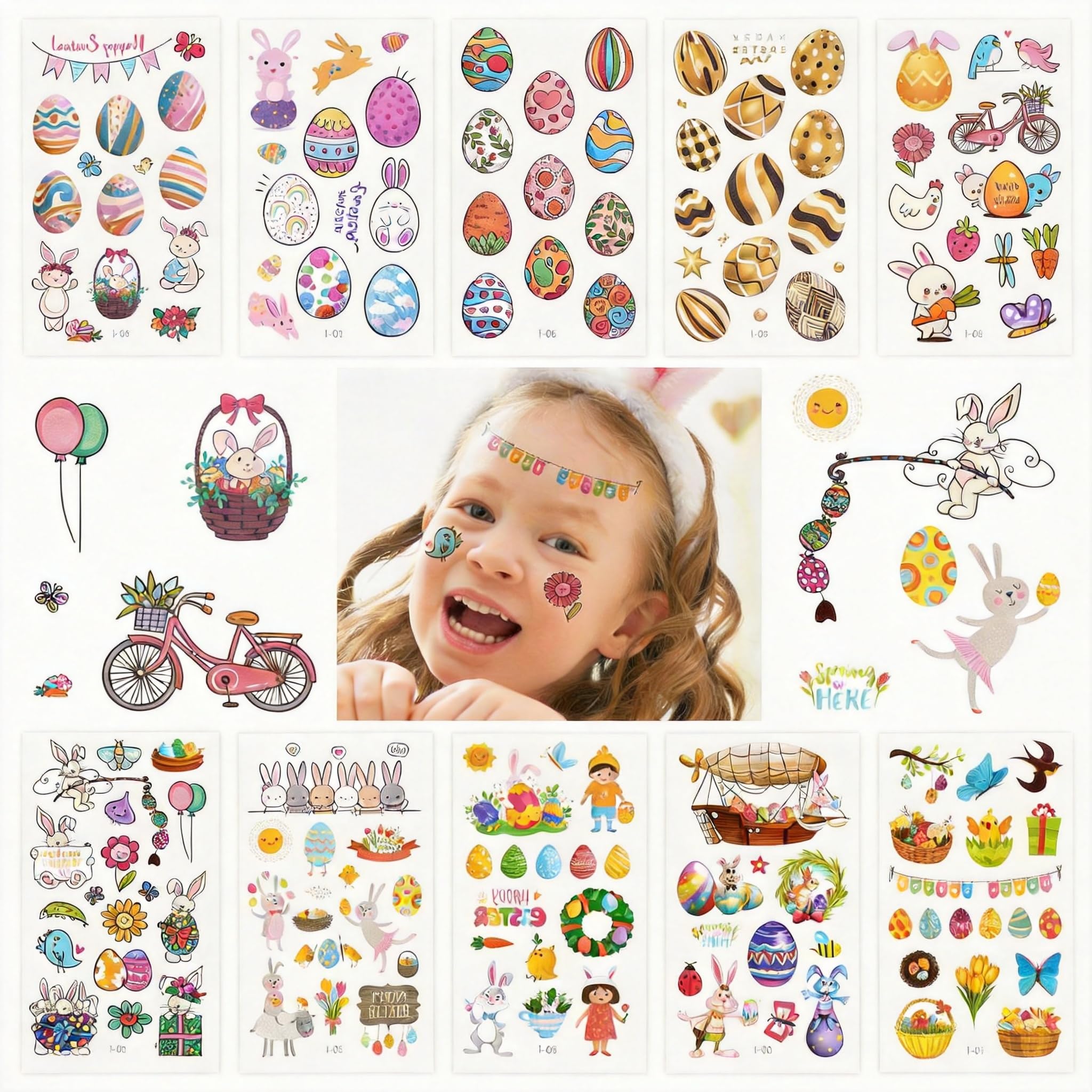 120Pcs Bunny Egg Stickers for Kids - Save 50% with Code