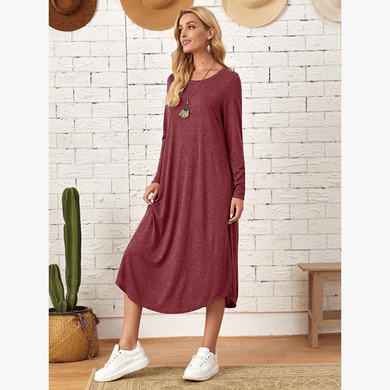 Eternatastic Long Sleeve Lounge Dress with Pocket – $14.88 - Image 3