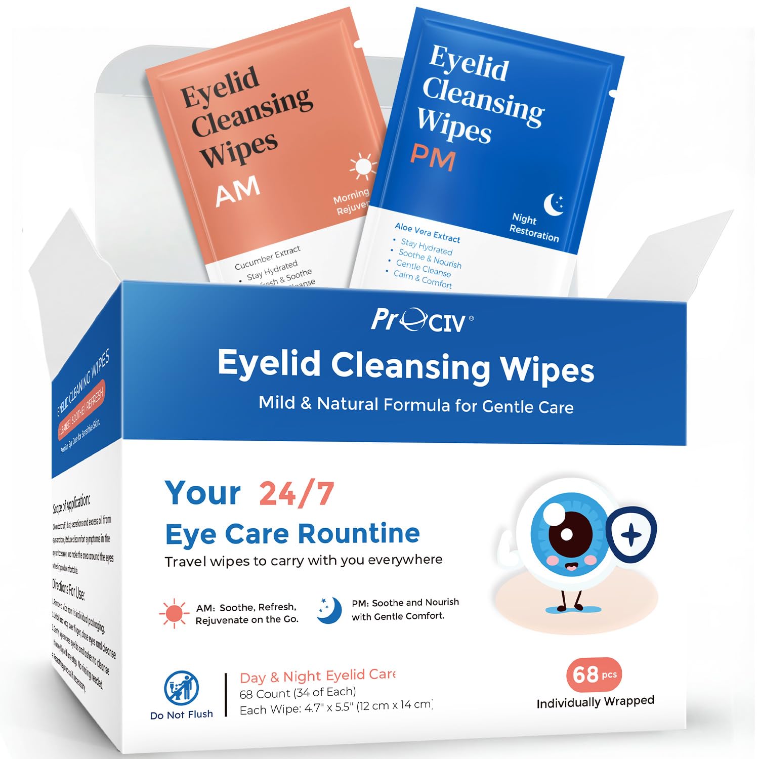 20% Off ProCIV Day & Night Eyelid Wipes for Dry Eyes