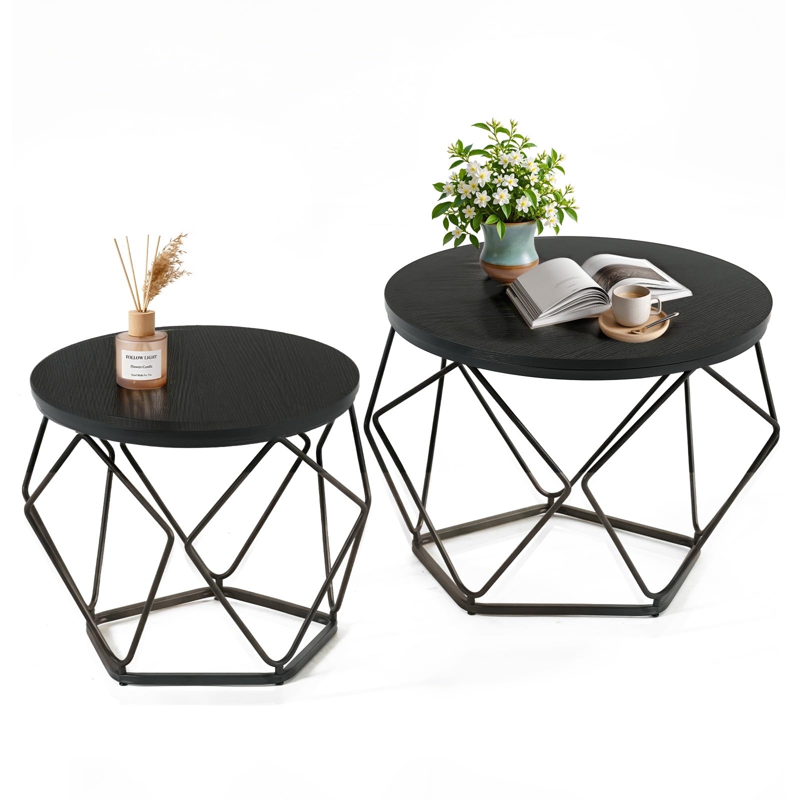 33% Off DUMOS Nesting Coffee Table Set with Hidden Storage