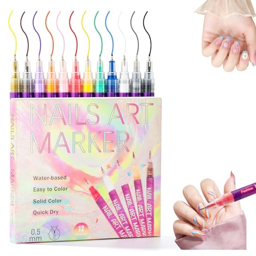 12-Color Nail Art Marker Pens Set at 50% Off with Code - Image 2