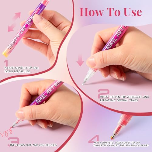 12-Color Nail Art Marker Pens Set at 50% Off with Code - Image 6