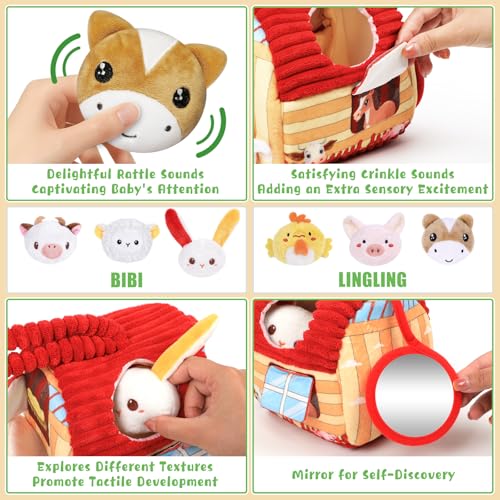 50% Off Baby Farm Animals Toy Set with Sound & Mirror - Image 5