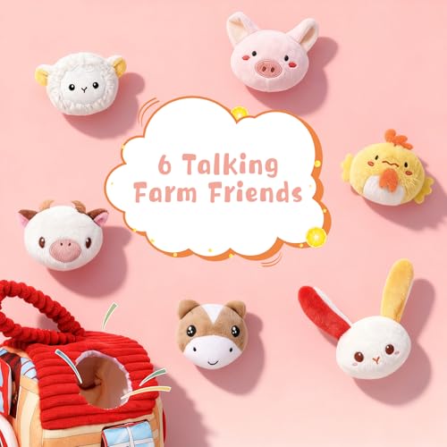 50% Off Baby Farm Animals Toy Set with Sound & Mirror - Image 8