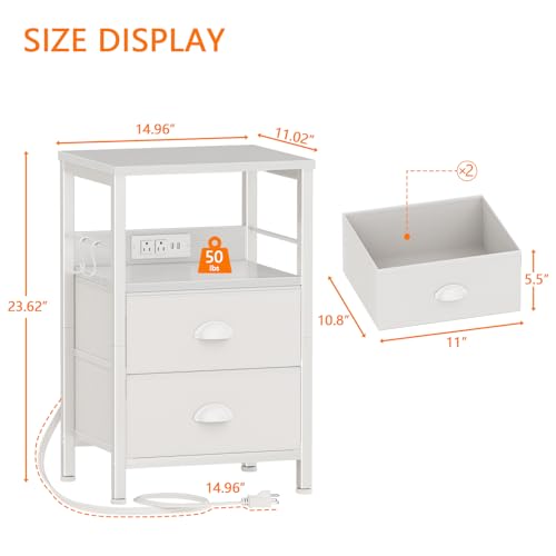 30% Off Furologee Nightstand with Charging Station - Image 4