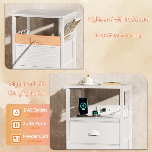 30% Off Furologee Nightstand with Charging Station - Image 6
