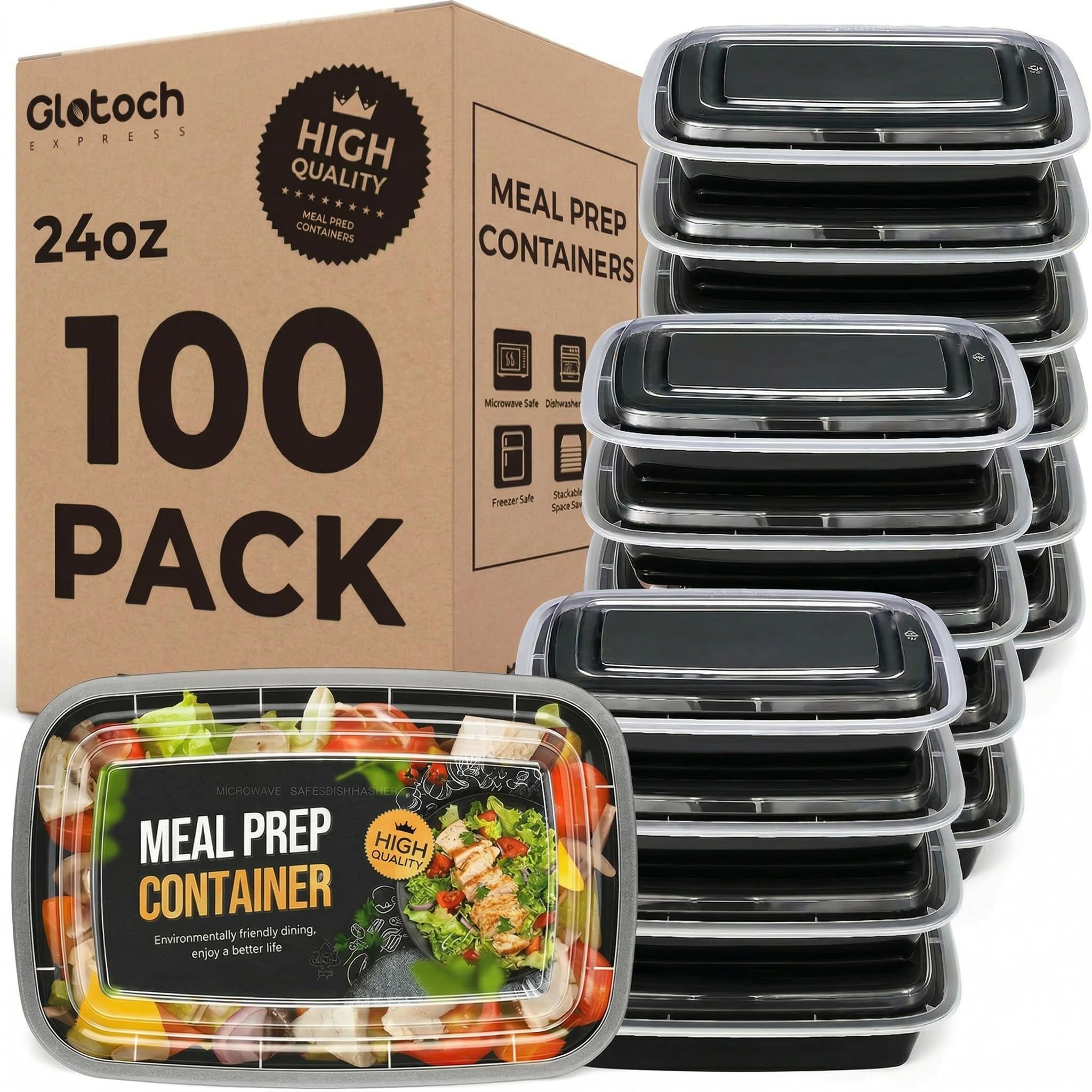 48% Off Meal Prep Containers 100 Pack (200-Piece) Reusable