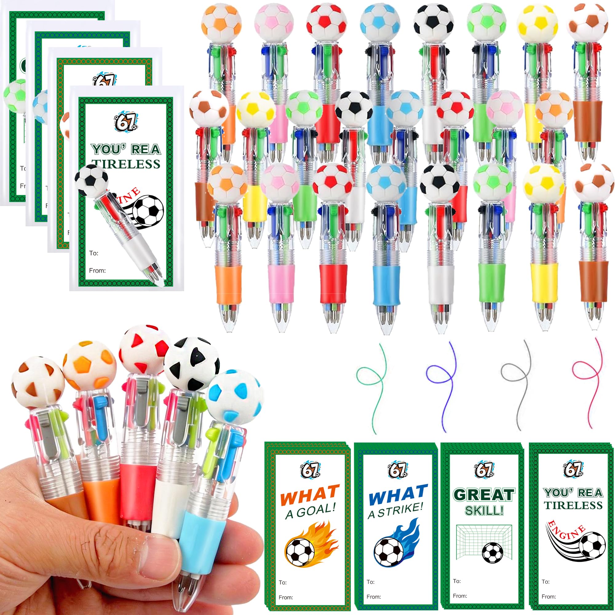 23% Off 24-Set Sports Themed Pens with Positive Cards