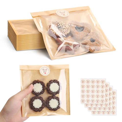 Save 50% - HONKID 100 Pack Cookie Bags with Seal Stickers - Image 2