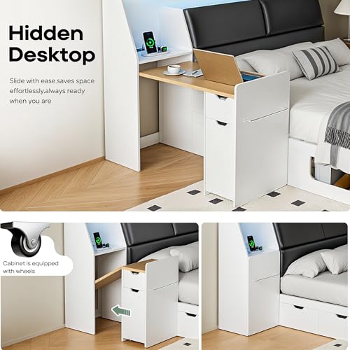 50% Off Kikihouse Full Size Platform Bed with Desk - Image 4