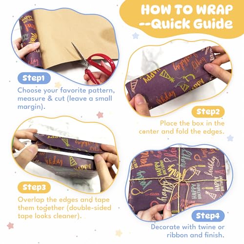 50% Off Homelyhi 5-Roll Birthday Wrapping Paper Set - Image 7