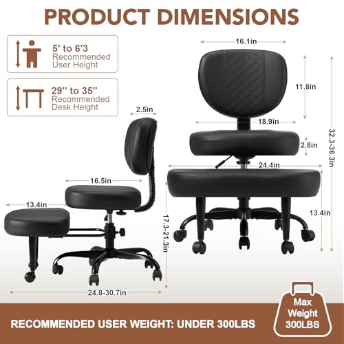 50% Off Avocahom Ergonomic Cross Legged Office Chair with Leg Rest - Image 3