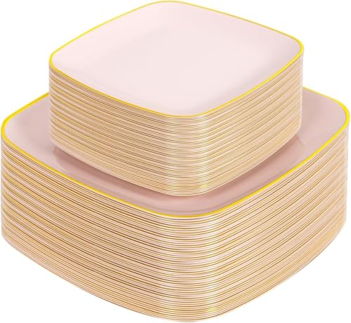Save 6% on 100-Piece Pink & Gold Disposable Plates - Image 2