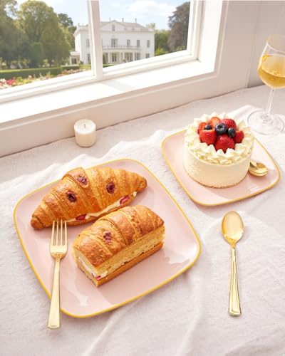 Save 6% on 100-Piece Pink & Gold Disposable Plates - Image 3