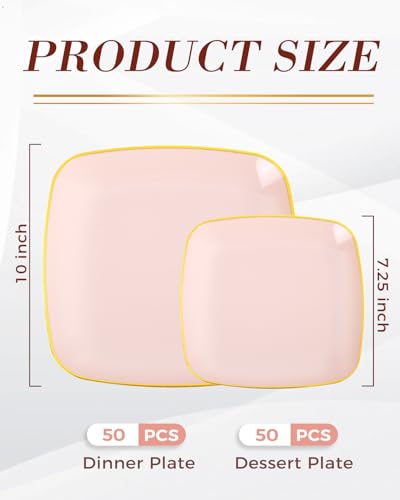 Save 6% on 100-Piece Pink & Gold Disposable Plates - Image 4