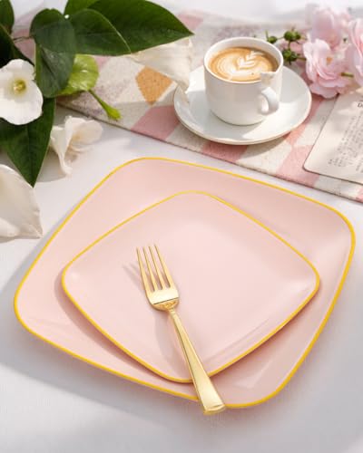 Save 6% on 100-Piece Pink & Gold Disposable Plates - Image 5