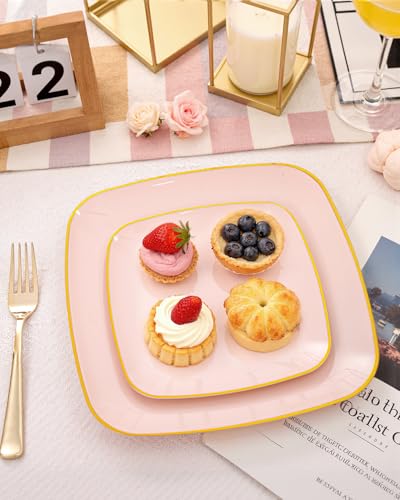 Save 6% on 100-Piece Pink & Gold Disposable Plates - Image 6