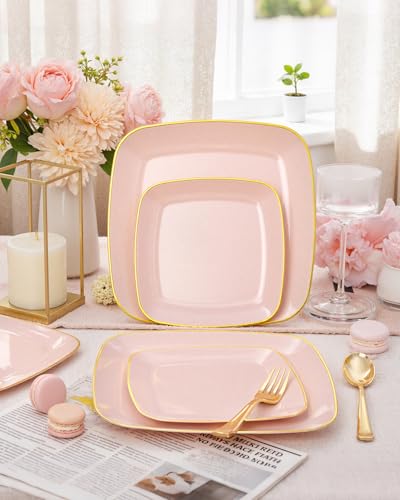 Save 6% on 100-Piece Pink & Gold Disposable Plates - Image 7