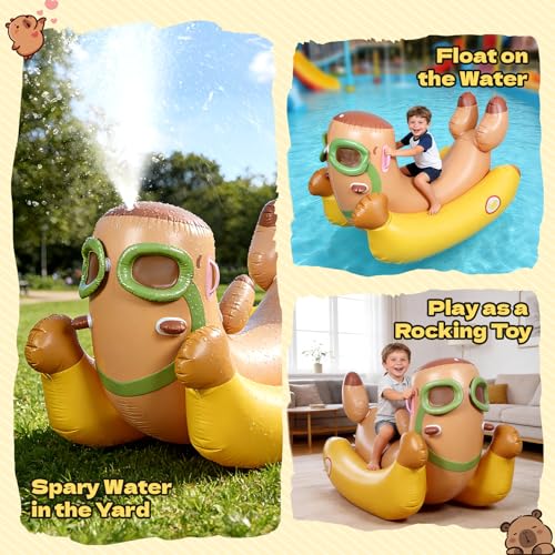 45% Off Capybara 72'' Pool Float with Sprinkler Fun - Image 4