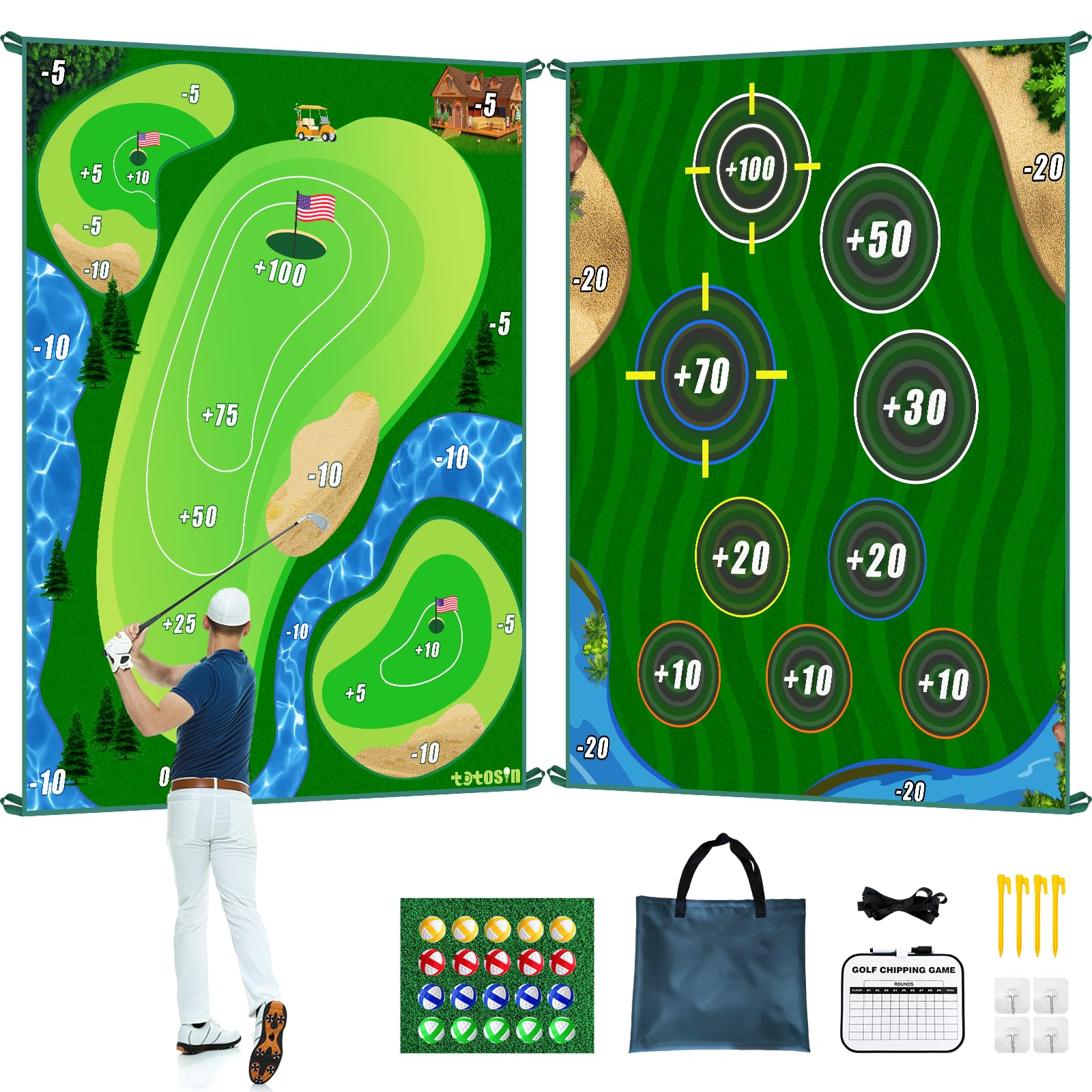 60% Off Golf Chipping Game Mat for Practice & Fun