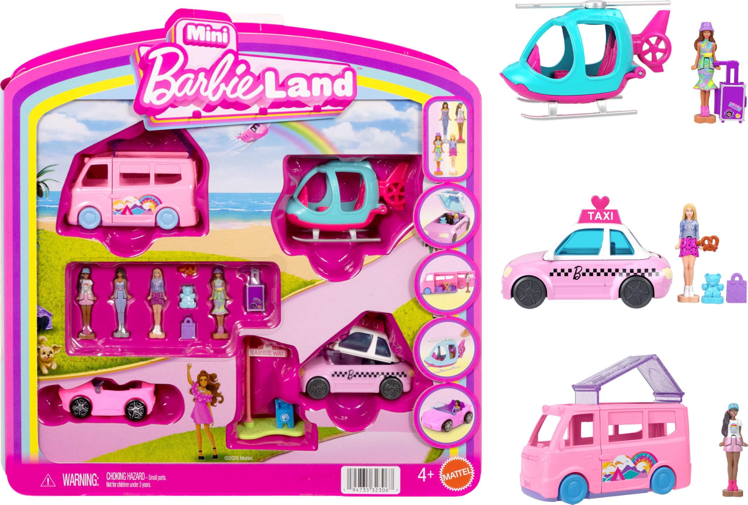 46% Off Barbie Mini Land 4-Pack: Dolls & Vehicles - Image 1