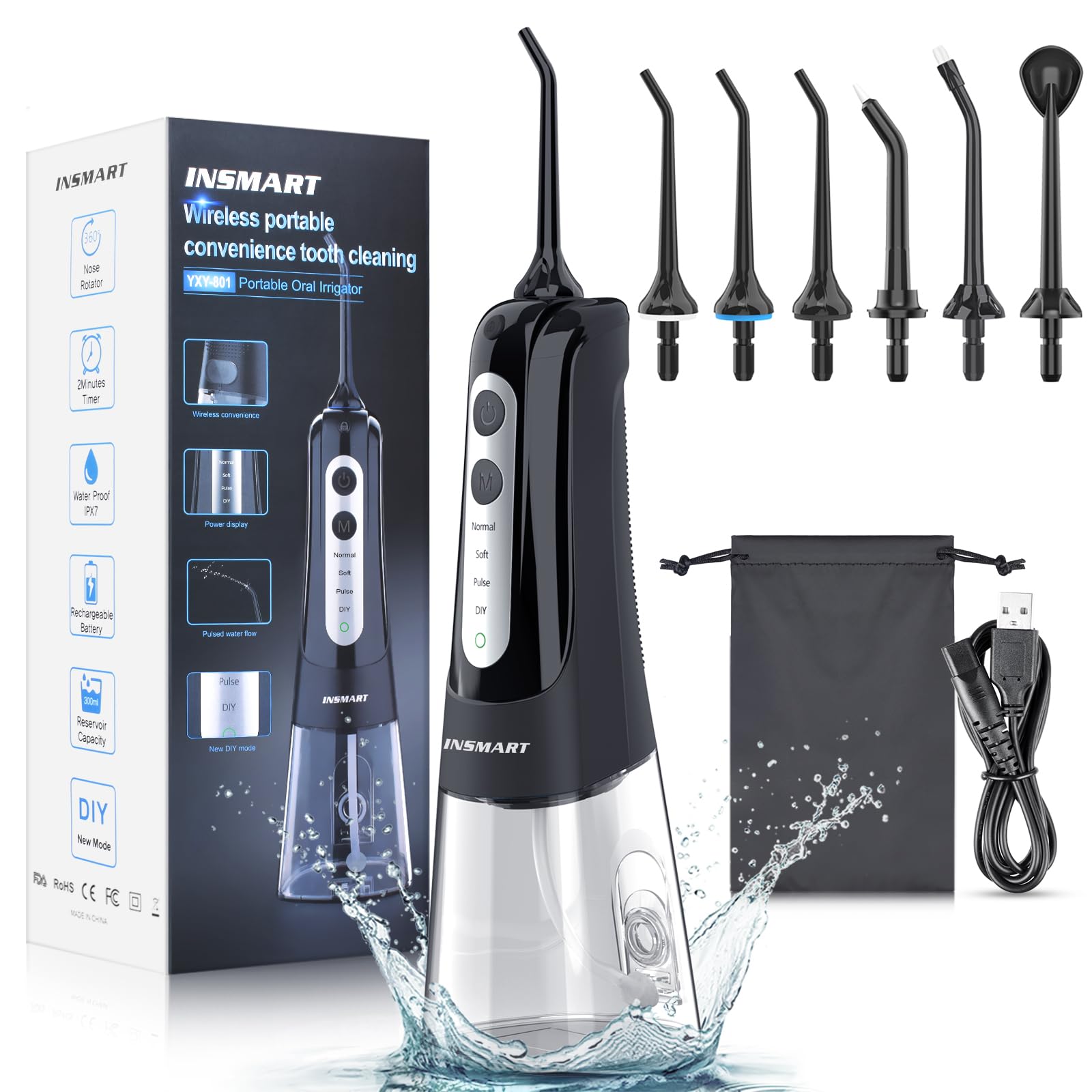 50% Off INSMART Wireless Dental Water Flosser with 10.1 oz Tank - Image 1