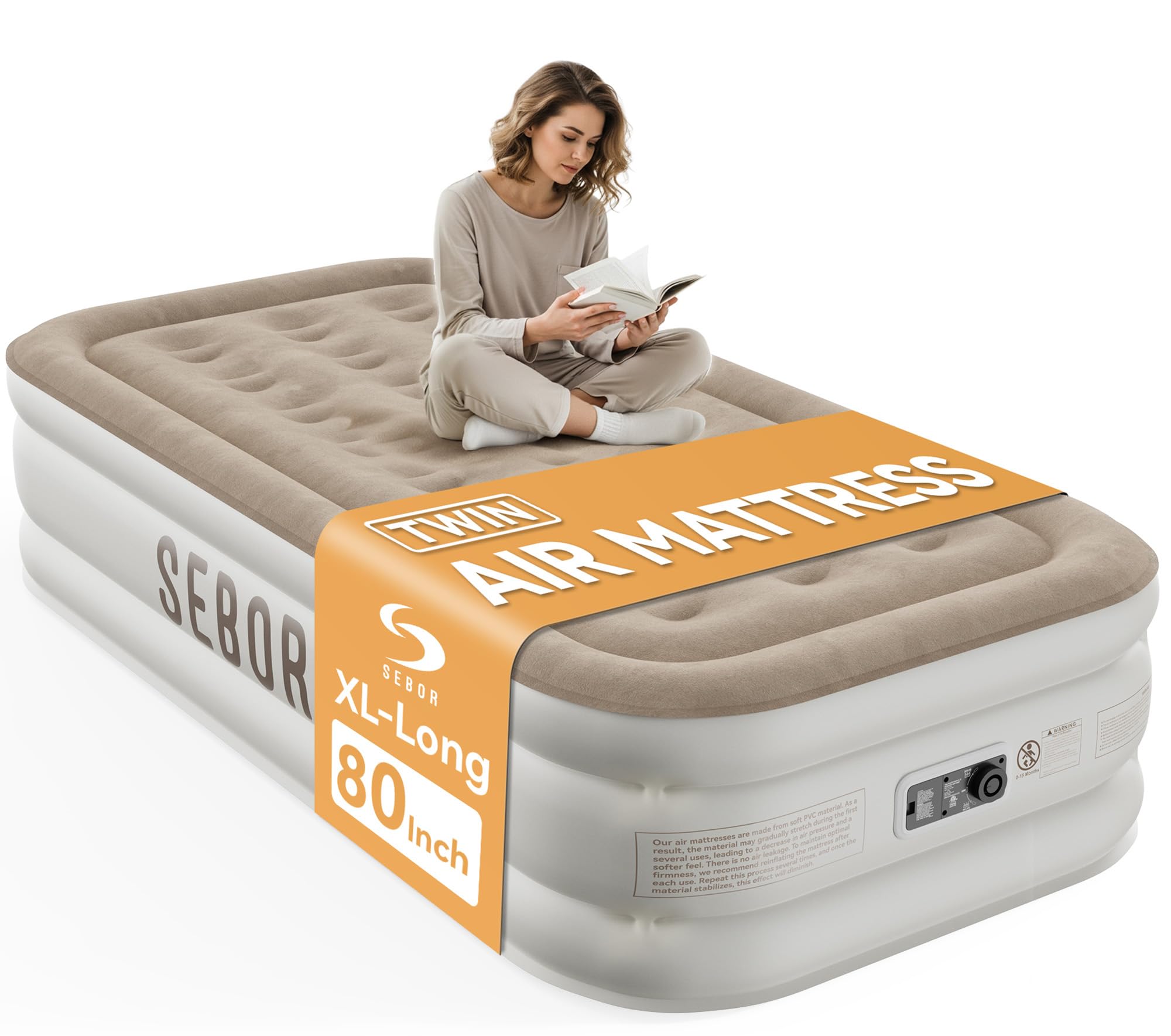 Save 26% on Sebor Twin Air Mattress with Built-in Pump