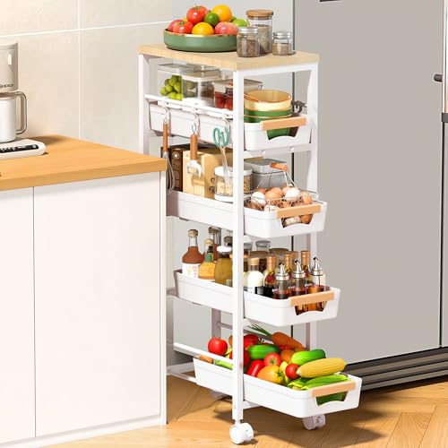 24% Off SUNALLY Slim Rolling Cart – 5-Tier Storage - Image 2