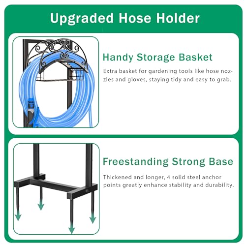 14% Off Heavy Duty Garden Hose Holder with Storage Basket - Image 3