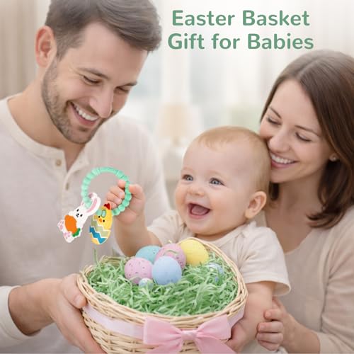 20% Off Easter Teething Ring for Baby – Bunny Carrot Silicone Teether - Image 7