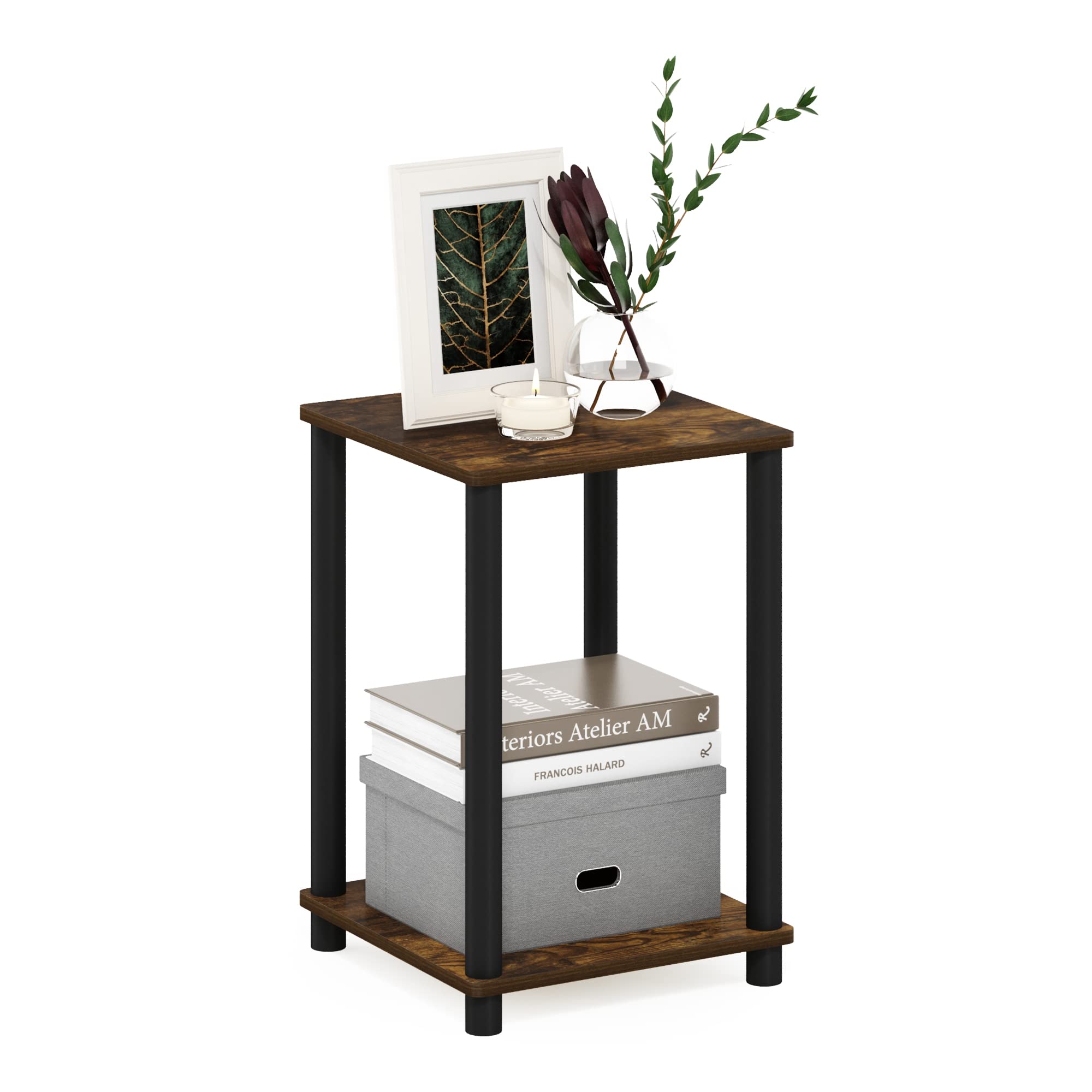 53% Off Furinno 2-Tier End Table with Open Shelf