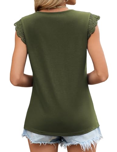 50% Off: JUSTFASHIONNOW Women's Lace Trim Cap Sleeve Blouse - Image 7