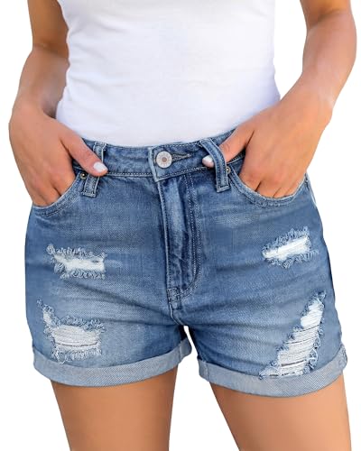 Save with Code 69Y7VM7A on Luvamia Ripped Denim Shorts for Women - Image 2