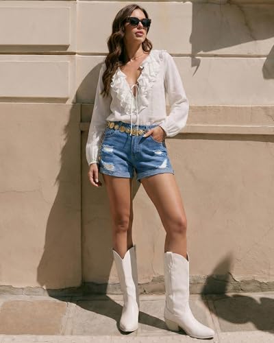 Save with Code 69Y7VM7A on Luvamia Ripped Denim Shorts for Women - Image 6