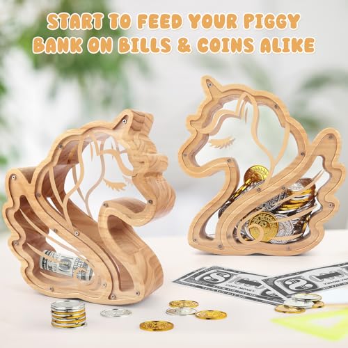 23% Off Foyucool Wooden Unicorn Piggy Bank for Kids - Image 7