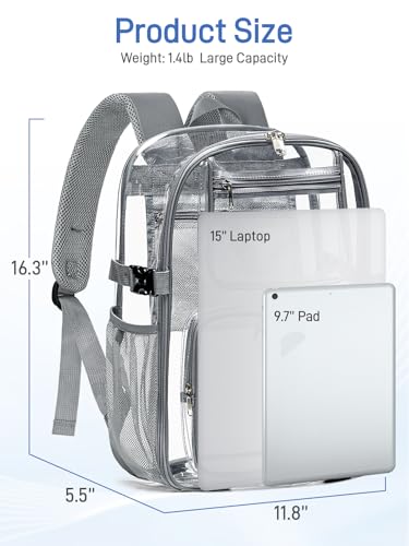 50% Off Clear Backpack with Reflective Strips & TPU Design - Image 5