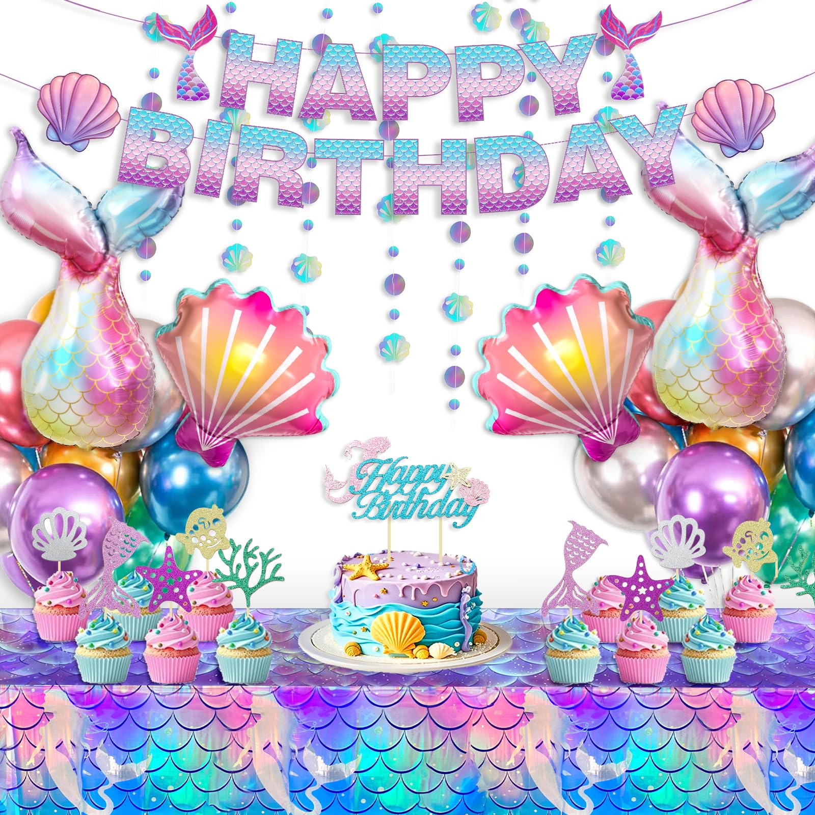 50% Off Winrayk Purple Mermaid Party Decorations Bundle