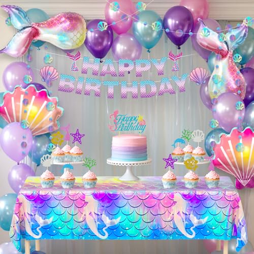 50% Off Winrayk Purple Mermaid Party Decorations Bundle - Image 7