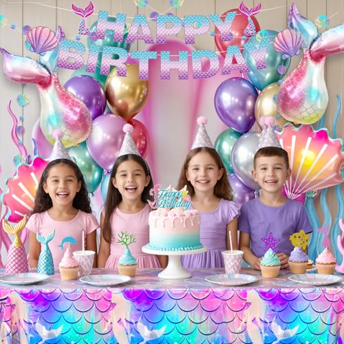 50% Off Winrayk Purple Mermaid Party Decorations Bundle - Image 8