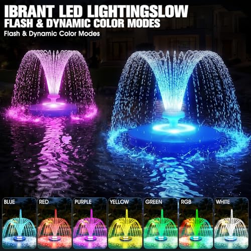 42% Off HaiNova Floating Pond Fountain with LED - Image 3