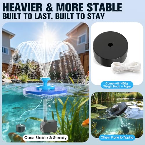 42% Off HaiNova Floating Pond Fountain with LED - Image 4