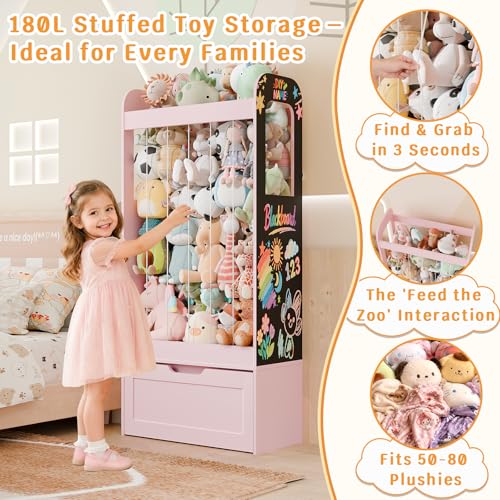 Big Toy Organizer for 80+ Plushies with 180L Storage - Image 4