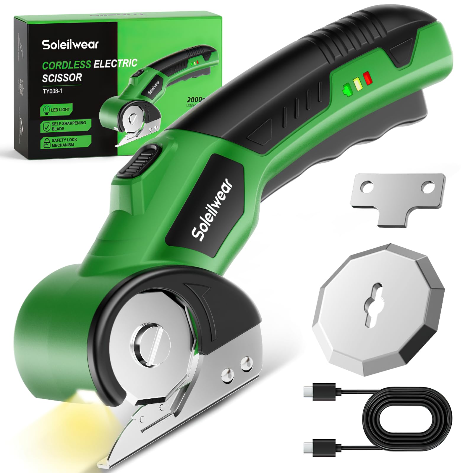 Save 32%: Cordless Electric Scissors with Safety Lock & LED