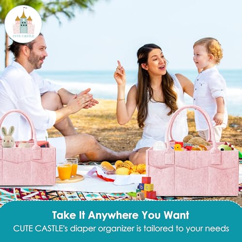 50% Off Cute Castle 2 Pack Diaper Caddy Organizer Set - Image 6